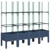Planter with Trellis Blue Gray 160 X 40 X 142.5 Cm PP
