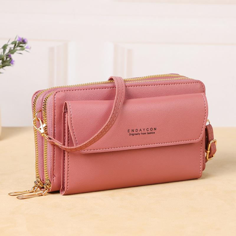 2025 Women's Large Capacity Multifunction Crossbody Phone Bag - Stylish, Simple Solid Color Design