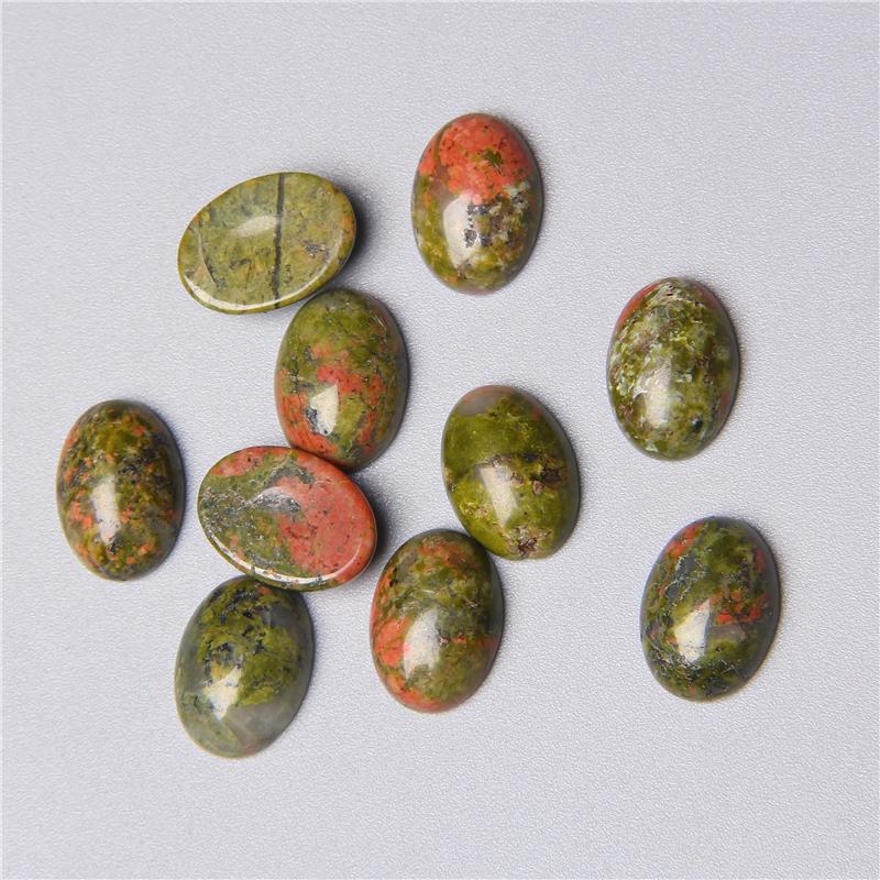 5pc Natural Stone Cabochon Oval Charm Egg Shape Flatback Stone Loose Cabochon for DIY Jewerly Ring Necklace Bracelet Accessories