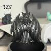 Scultura Diavolo Lettore Halloween Scheletro Statuetta Libro, Scultura Resina Spettrale, Ornamento Gotico Statua Mietitore con Veste Nera per Casa Ufficio