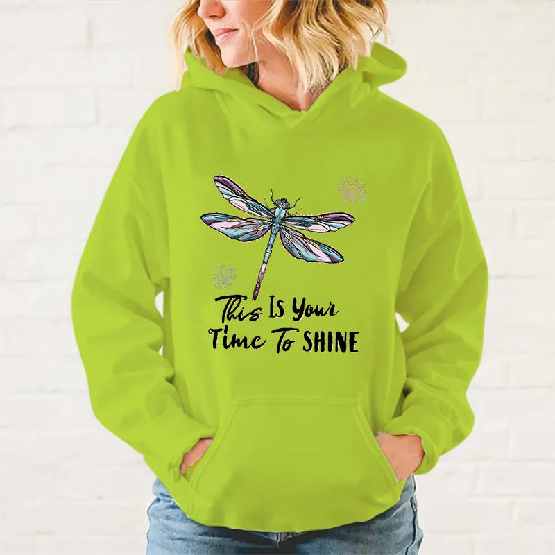 y2k hoodies Women/Mens Hoodies Dragonfly This Is You Time To Shine Print Hoodies Sweatshirt Winter Casual Streetwear Clothes