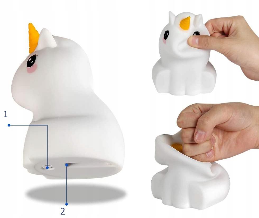 Led Silicone Unicorn Night Lamp For Children