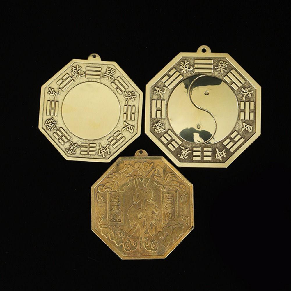 Convex Mirror Brass Bagua Mirror Pendant Chinese Style Auspicious Crafts Mirror  Crafts Pendant