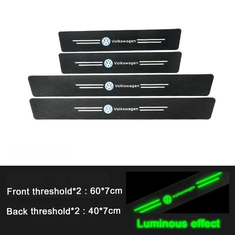New Luminous Car Door Sill Trim Stickers Protective Strip Film Decal for Volkswagen Polo Golf Touran Beetle Jetta Tiguan Ma