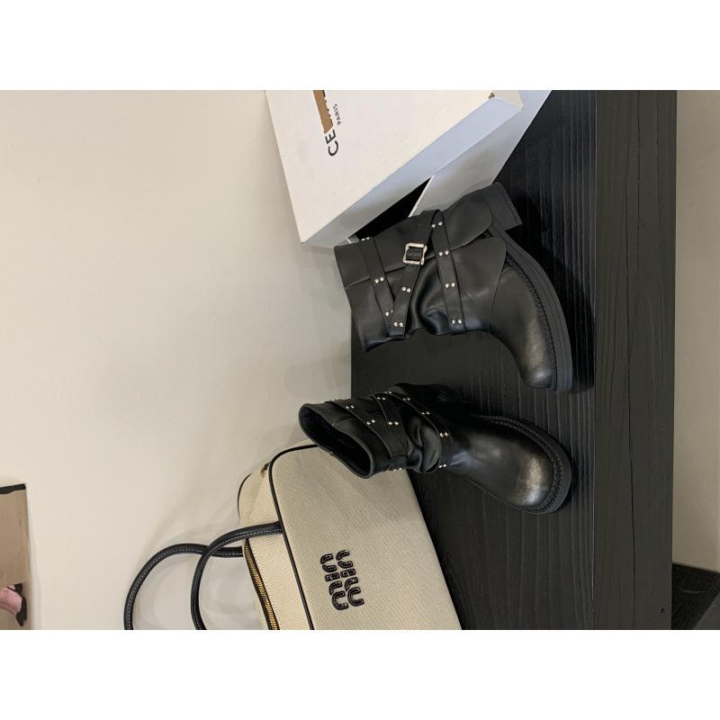 

Niche design sense 2025 autumn and winter new retro trouser boots pleated pile thick heel high boots 39