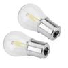 Pair of 1156 Glass Strobe COB LED Car Turn Signal Reverse Light Tail Brake Bulb White Light
