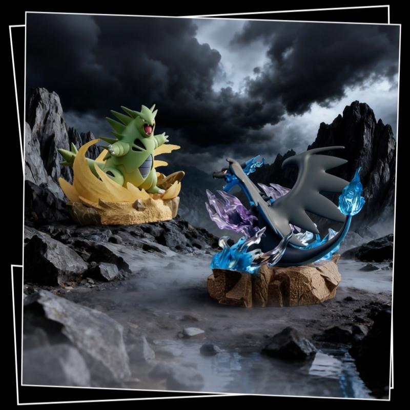 Holly Box   Full Force Battle Series Luminous Effect Anime Action Figure Mega Charizard X Gengar Model Toy Gift