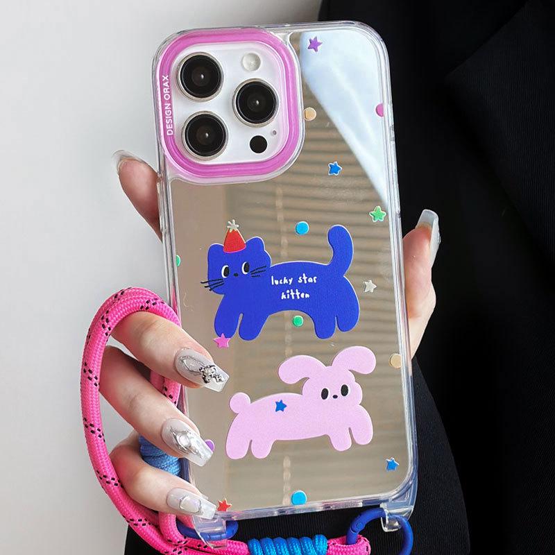 Zhitai iPhone Case: Fits 14 Pro Max, 16 Pro Max, 15, 13, and 12, with Mirror and Lanyard Features