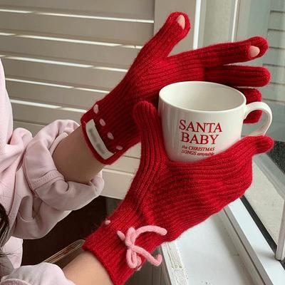 Gants Tactiles en Laine pour Femmes - Couleur Unie, Coupe-vent, Doublure Velours, Parfaits pour l'Automne et l'Hiver