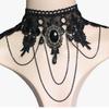 European And American Gothic Lace Collarbone Chain Women's Choker Simple Black Punk Accessory Collar