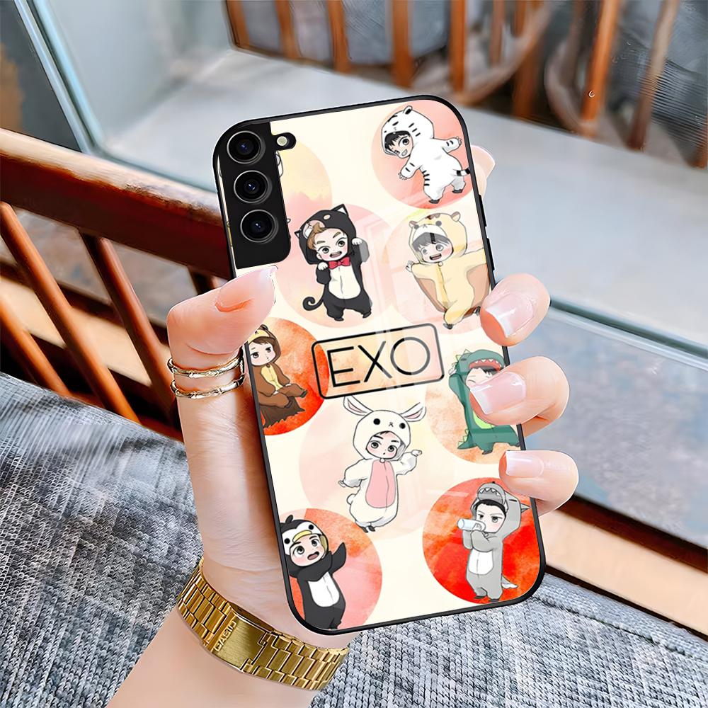 Kpop E-EXO Phone Case For Samsung A25 A13 A33 5G A54 A36 A35 A56 A52 A14 Shockproof Glass Cover Samsung A22 5G