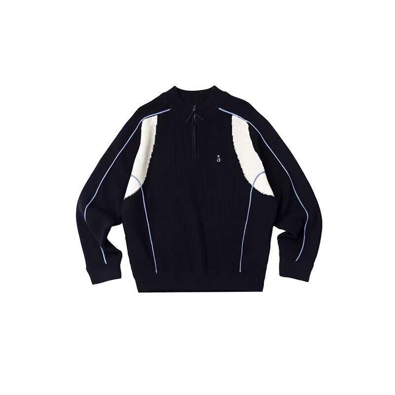 Autumn 2025 Men s Half-Zip Sweater: Trendy American Retro Knitwear with a Cool, Versatile Design L