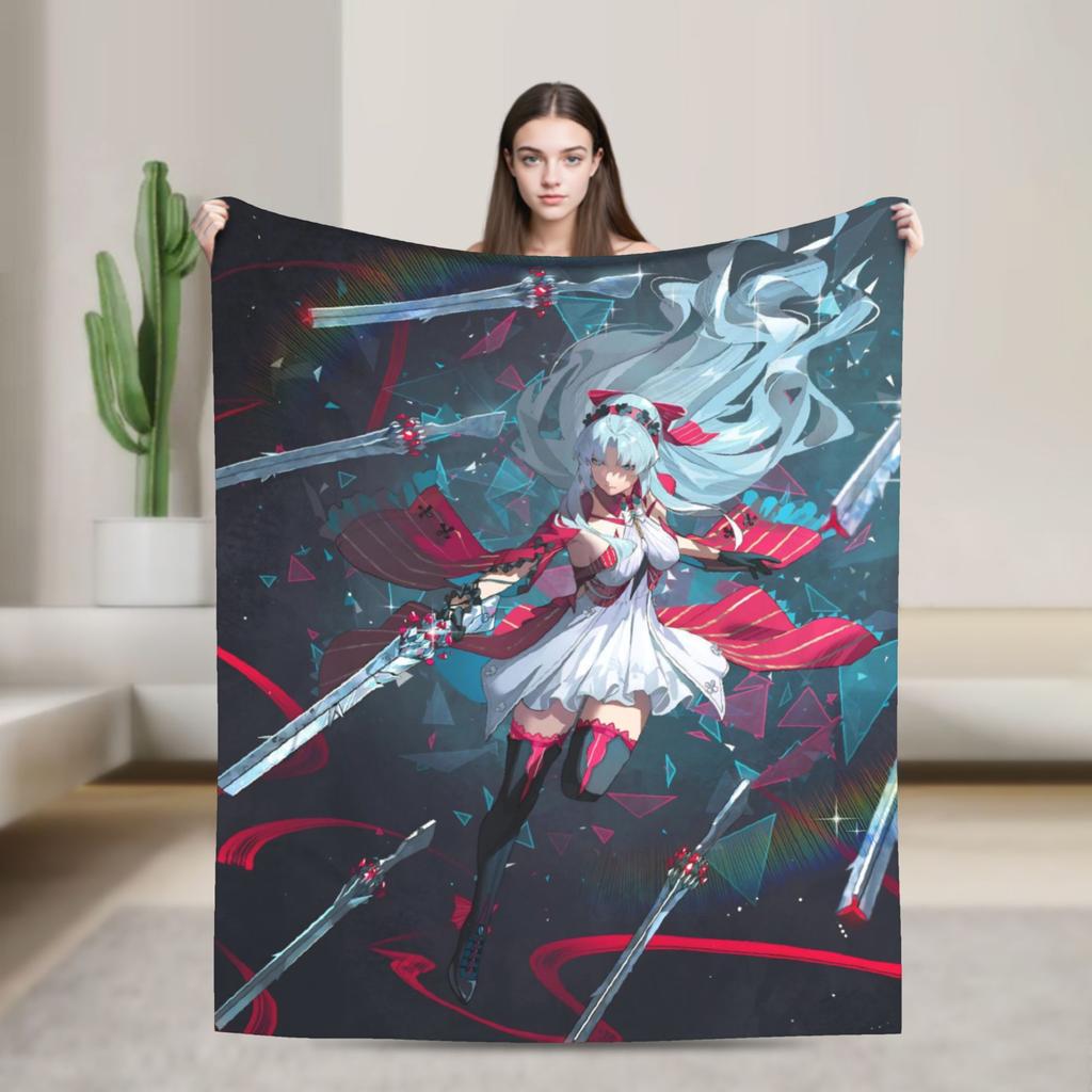 Wuthering Waves WuWa Cartethyia Fashion Blanket Game Anime Flannel Awesome Warm Throw Fashion Blankets for Bedroom Winter Couch