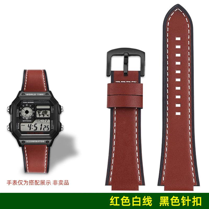 

AE1200 A158 Ретро Натуральна Шкіряна Ремінець Для Casio DW-H5600 A168 AE1300 Вінтажний Ремінець Годинника Чоловічий Випуклий рот Коров яча шкіра Браслет 18ММ 18mm