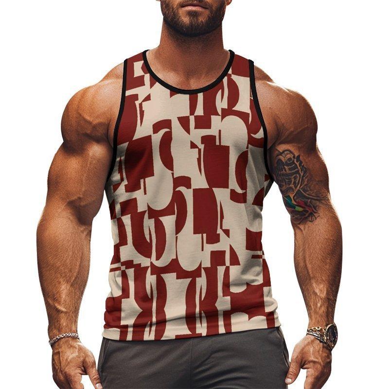 3D Bier bedrucktes Sportweste Sommer Herren Y2k Ärmelloses Herrenoberteil Übergroßes Tanktop Mode Streetwear T-Shirt