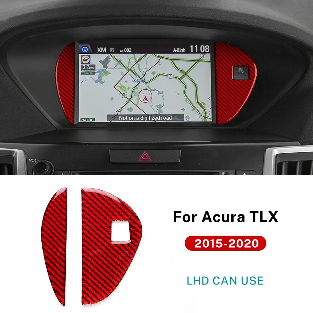 For Acura TLX 2015 2016 2017 2018 2019 2020 LHD Real Soft Carbon Fiber Sticker Car Central Control Screen Decor Interior Trim