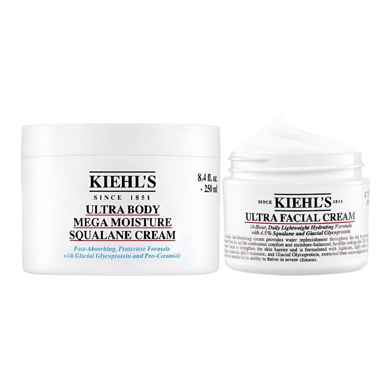 Kiehl s Ultra Body Mega Moisture Squalane Cream And Ultra Facial Cream Set Body Cream 250ml + Facial Cream 50ml