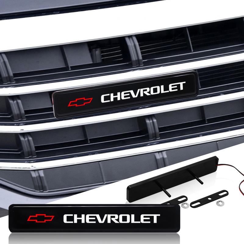Bilens Främre Grill Klistermärke Emblem Grill R LINE Emblem LED-Ljus för Chevrolet Cruz Mai Rui Bao Cobalt Impala Onix Pioneer Explorer TrailBlazer Trax