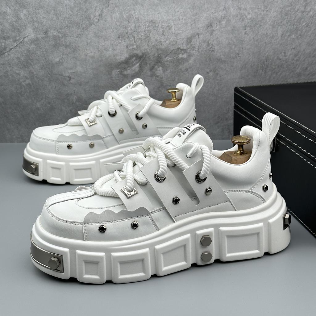 Dad shoes wysoki gust jesień nowe nit nit niche buty podwyższające duży przód gruba podeszwa buty derby
