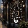 Retail Store Window Decor 6Pcs Christmas Snowflake Static Clings, PVC Reusable Decals, Removable Winter Clings Glass Stickers for Doors Holiday Home