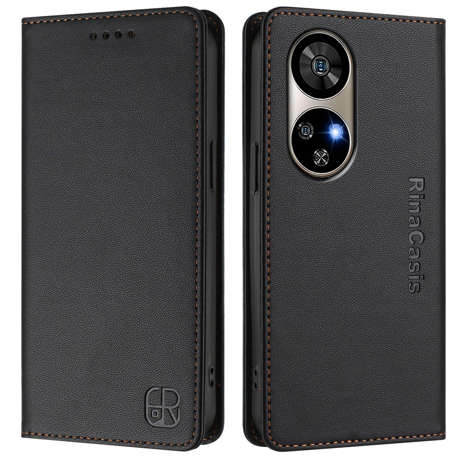 

Роскошный кожаный чехол для INFINIX Zero40/Smart9/Hot 50i/Note 40 40X/HOT20 RFID-блокировка слотов для карт Магнитная подставка для притяжения Ударопрочный откидной чехол Infinix Zero 40 4G/5G чёрный