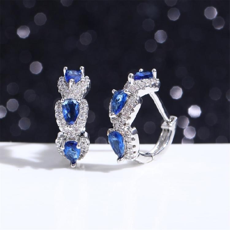 Elegant Hoop Earrings with Zirconia Sophisticated Zirconia Hoops Ear Rings for Women Suitable for Formal Event