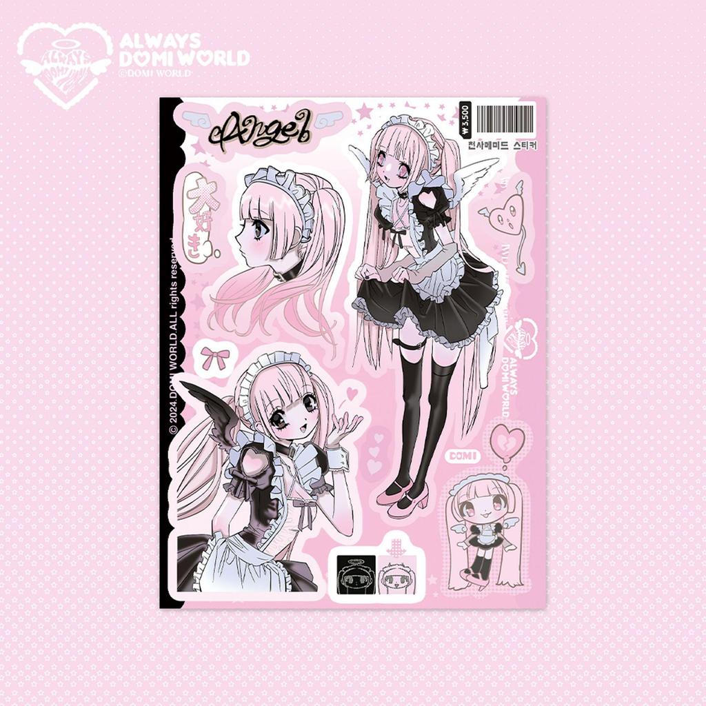 Guka Spicy Girl Stickers: 25 Domi Maid Characters for Phone & DIY Decor, Journal Gifts