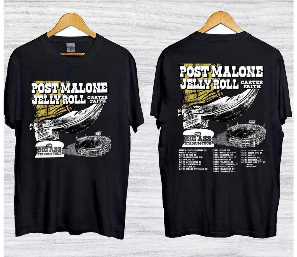 Post Malone Jelly Roll Big Ass Stadium 2026 Tour TShirt Unisex T-Shirt