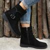 Retro Suede Martin Boots: Women's Plus Size Ankle Boots (Sizes 35-43), Studded Flat Heel, Unisex Couples' Short Boots