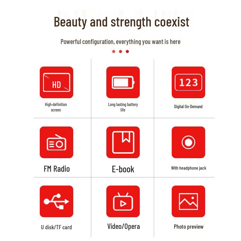 Xianke P102S Portable Senior Media Player with Display CN plug (adapter included)