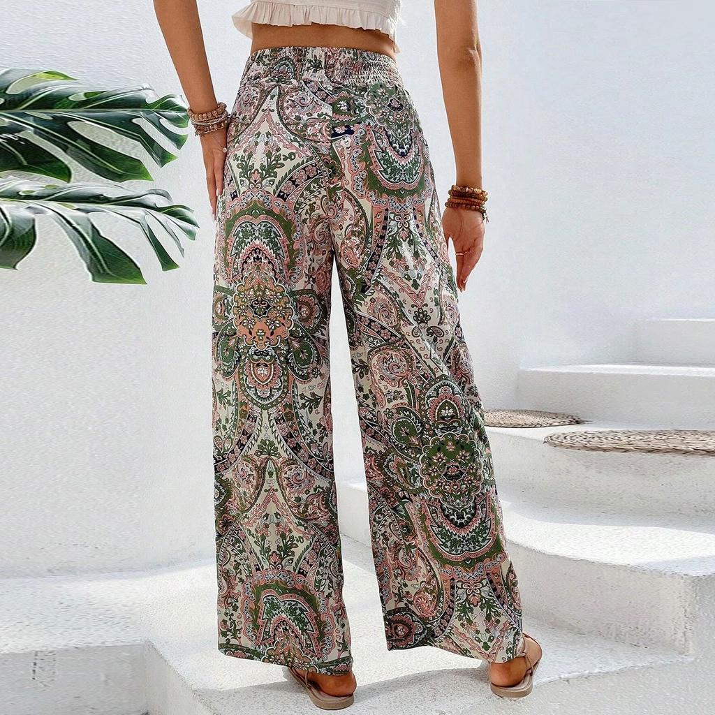 Nieuwe Damesmode Bedrukte Elastische Middelhoge Taille Comfortabele Casual Losse Broek