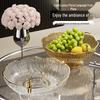 Ruhan Light Luxury Gold-Rimmed Drainable Fruit Plate