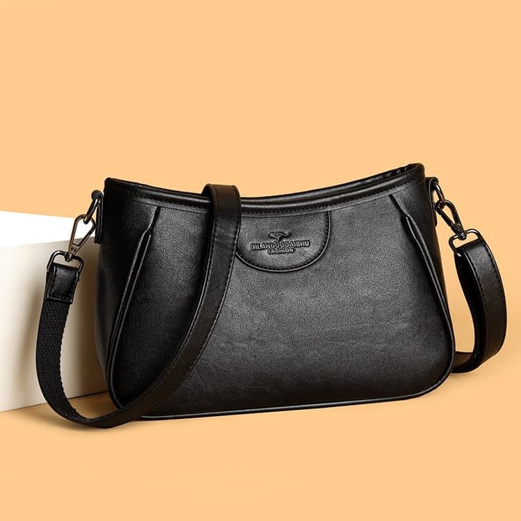 

Soft Leather Simple Messenger Bag Women s Shoulder Bag чёрный