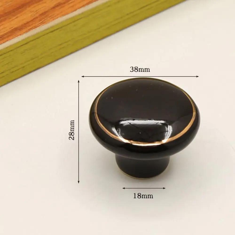 Retro Single Hole Ceramic Cabinet Knob Round European Style Door Pull Handles Vintage Drawer Knobs Kitchen