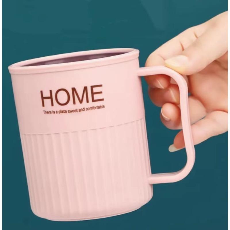 Washbasin Cups School Dormitory Brushing Cups Plastic Children's Cups with Handles Thickened Cups Couple Cups Toothpicks
