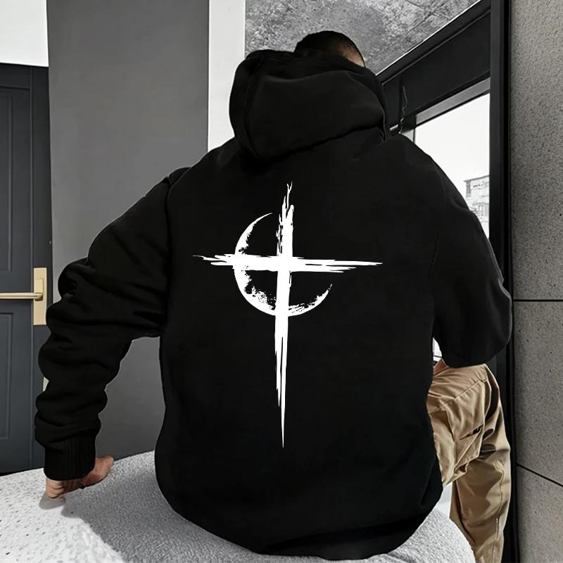 Gothic Satan Print Sweatshirt 666 Number Casual Male Fashion Pullover Mens Autumn Winter Hoodies Trendy Streetwear Top