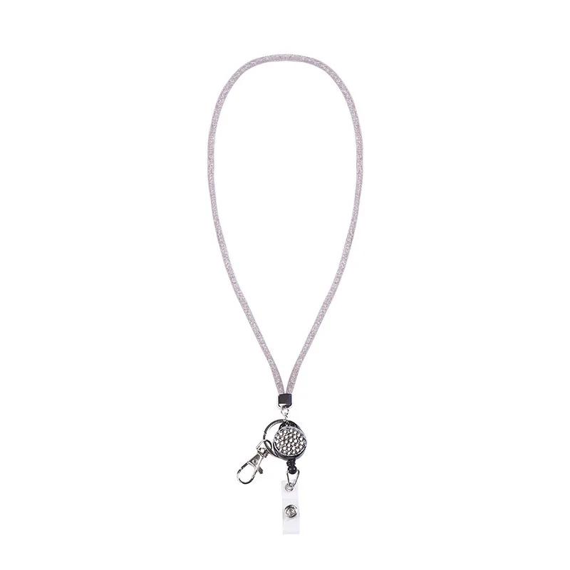 Fashion Bling Crystal Lanyard Cellphone Necklace Multi Color ID Card Lanyard Keyring Retractable Lanyard Phone Strap Key Holder