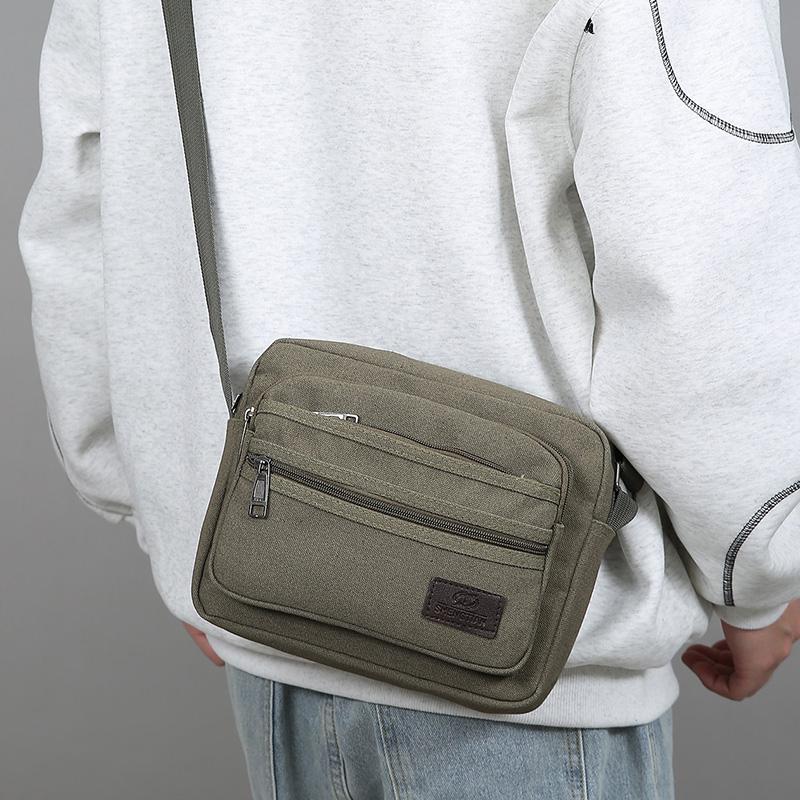 Men's Canvas Waist Pack – Large Capacity Outdoor Fanny Bag with Phone Pocket for Running Hiking & Travel