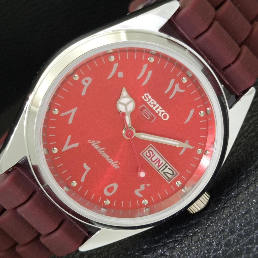 

AUTOMATIC VINTAGE REFURBISHED SEIKO 5 JAPAN 6309A MENS RED DIAL WATCH a441250-4 Sk-a441250