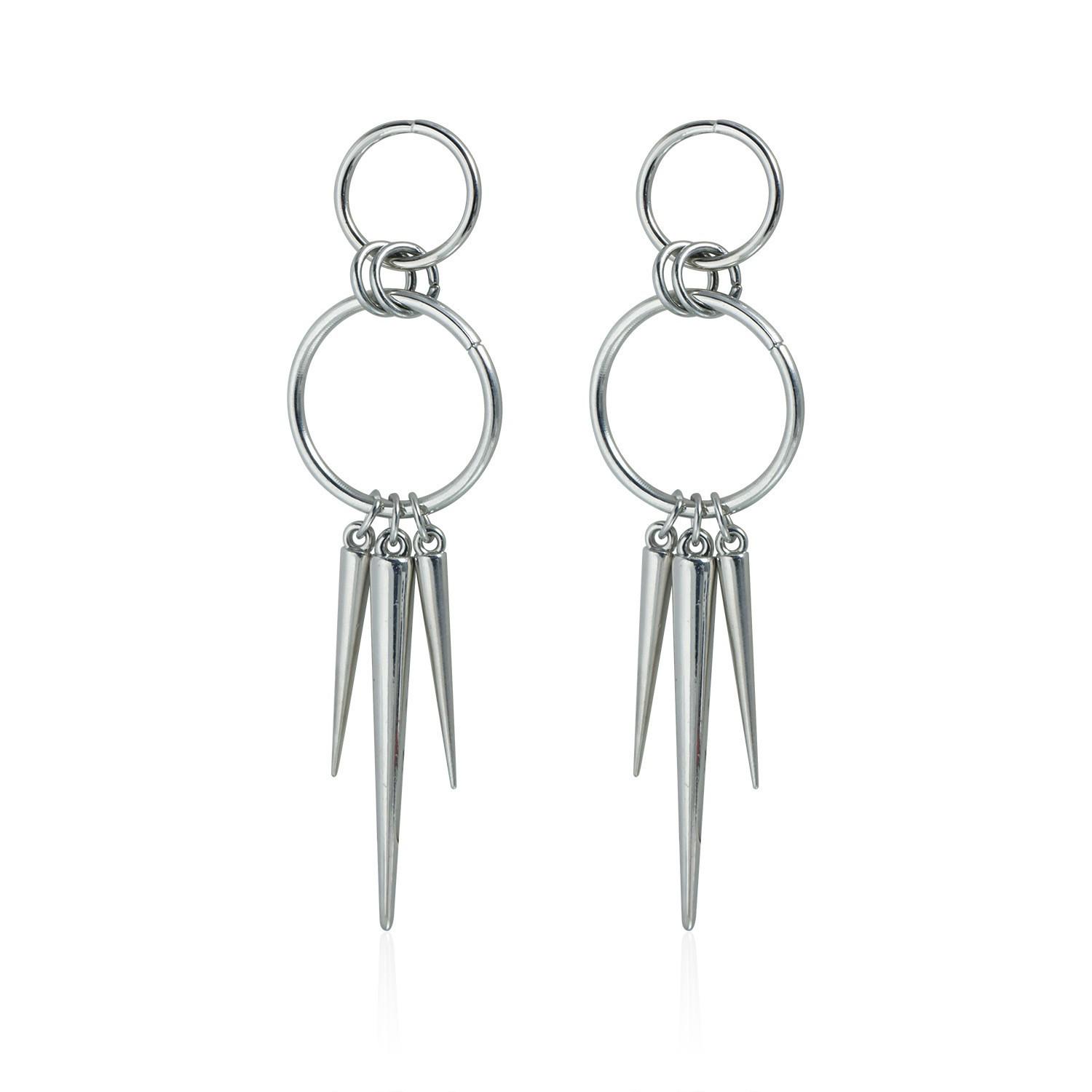 Шипастый Ожерелье в Европейском Американском Панк Стиле: Женская симметричная металлическая круглая цепочка на ключицы