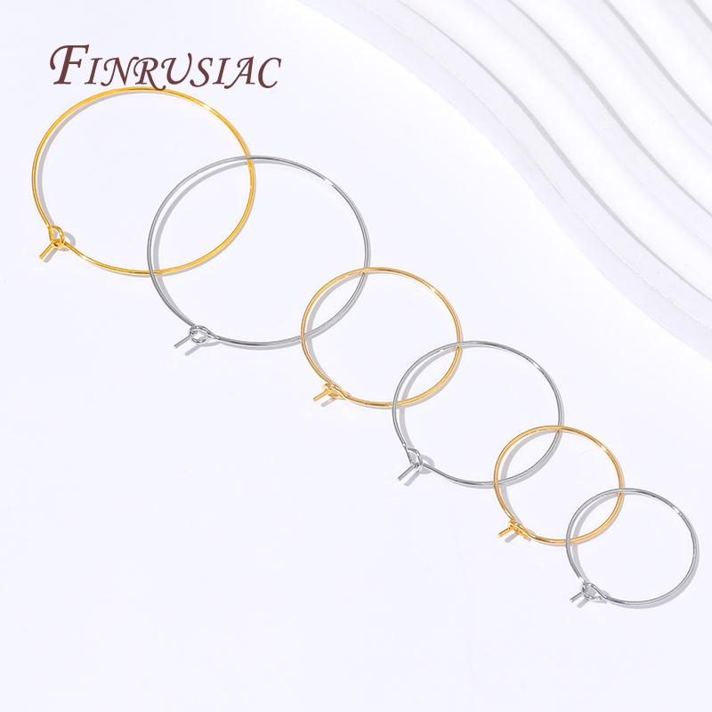 20mm 25mm 35mm 18K Gold Plated Hoops Earrings Big Circle Ear Wire Hoops Wires For Jewelry Findings,Earrings For Accessories