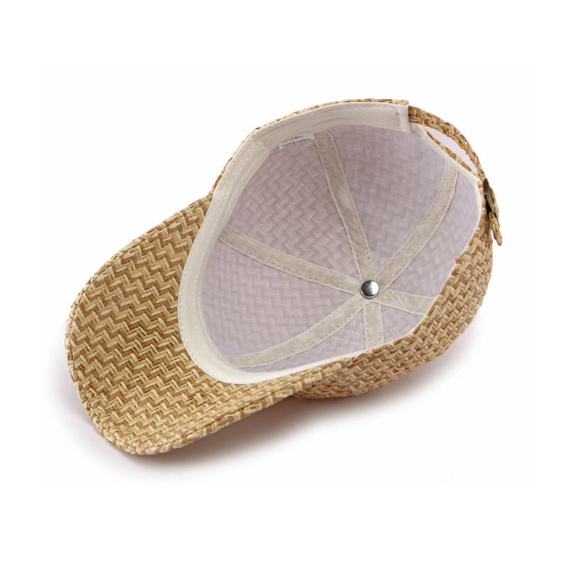 Sombrero de Verano para Hombre Gorra de Béisbol de Paja Sombrero Protector Solar para Exteriores Gorra Transpirable para Mujer