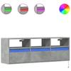 TV Wall Cabinet with LED Lighting Concrete Grey 130 x 31 x 45 cm