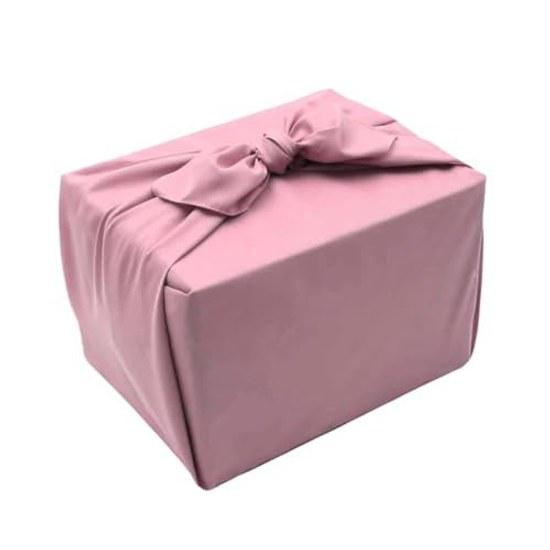 Furoshiki large plain 110cm silk-like ceremonial occasions 3.5 shaku polyester stylish eco bag scarf bandana cross (pink 110cm)