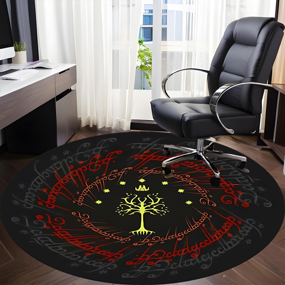 1pc Tree of Gondor Carpet for Office Non Slip, Round Carpet, Soft & Comfortable, Carpet for Office, Lightweight Round Floor Mat