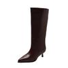 Large-top Minimalist Style Long Boots, Women's Shoes, Pointed-toe Knight Boots, Slimming Boots with Thin Heels