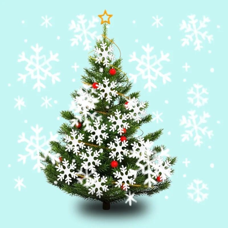 60PCS Christmas Foam Snowflake Decorations Hanging Ornaments Garland for Christmas Tree Window Party Winter Wonderland