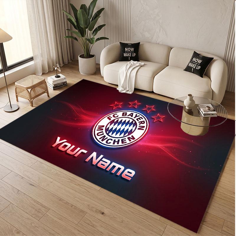 Custom Rug Bayern Munich Pattern Print Name Text Soft Non‑Slip Floor Carpet for Home Indoor Decoration