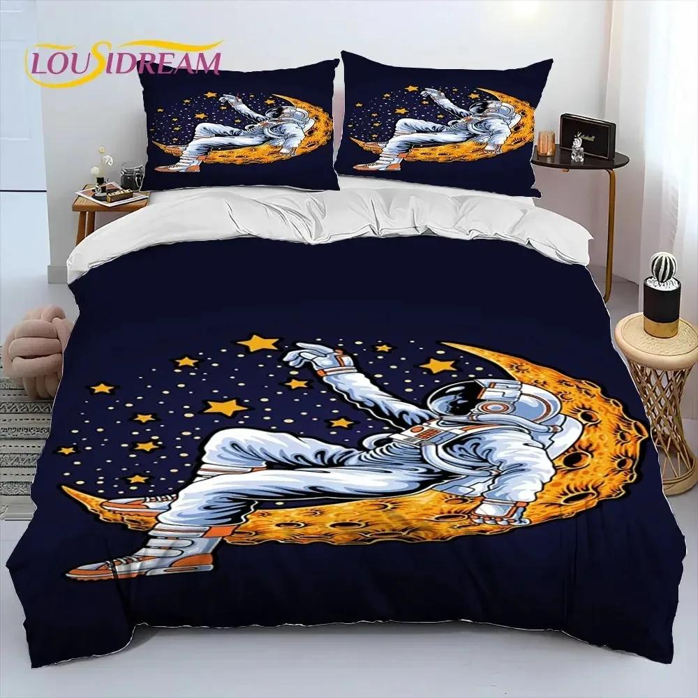 Comforter Astronaut Space Cartoon Comforter Bedding Set Bed Set King Queen Size Bedding Set For Child
