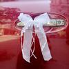 10PCS Heart Shape Tulle Bow Decorations Organza Bows for Wedding Car Party DIY Decoration Heart Shaped Tulle Bows 13x22cm